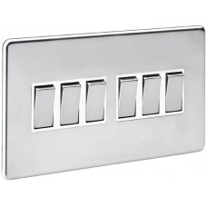 Screwless Magnetic Polished Chrome Plate Switch