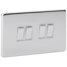 Screwless Magnetic Polished Chrome Plate Switch