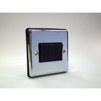 3G 2W Polished Chrome Plate Switch with Black Insert