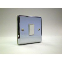 1g 2w Plate Switch Polished Chrome with White Insert