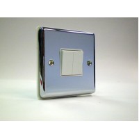 2g 2w Plate Switch Polished Chrome with White Insert
