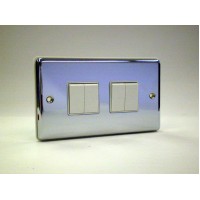 4g 2w Plate Switch Polished Chrome with White Insert